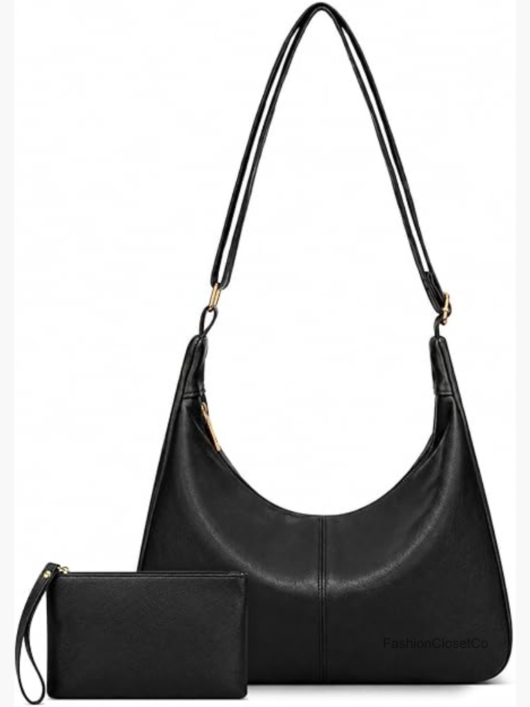 Ultra Soft Foldable Shoulder Handbag Vegan Leather Tote With Reinforced Zipper